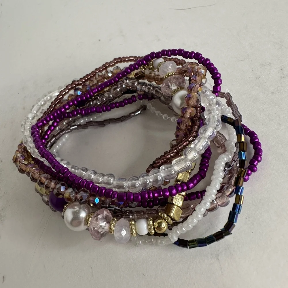 Multi-Color Beaded Bracelet Set - Picture 6 of 7